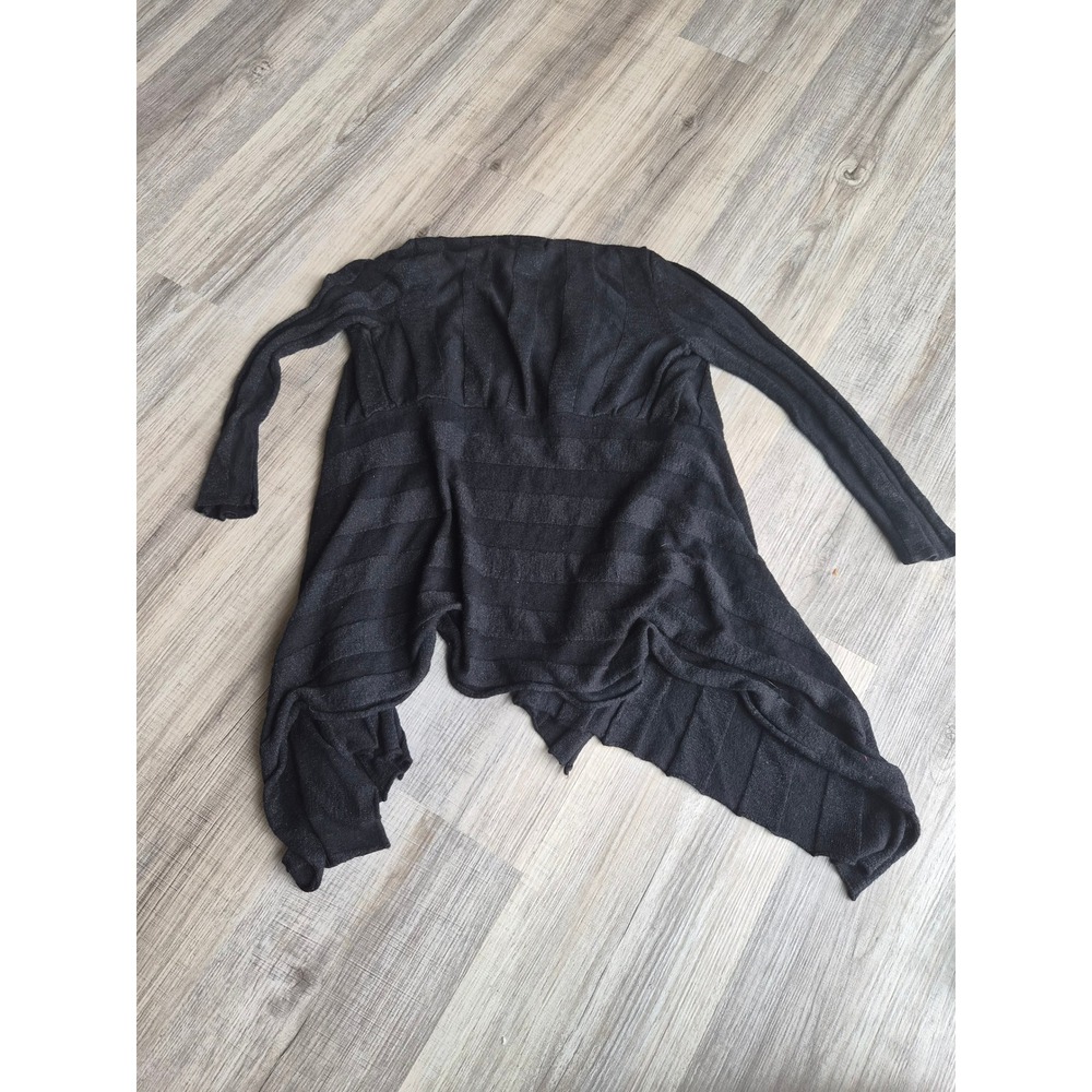 INC International Concepts Black Metallic Draped Open Front Cardigan XS